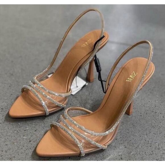ZARA Rhinestone Pointed Toe Heels NWT | Blogger Fave | Size 8 - Picture 12 of 16